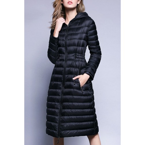 Hooded Zipper Down Coat