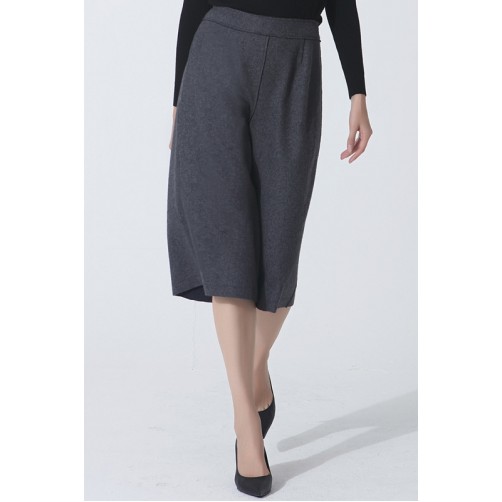 Dark Wide Leg Wool Pants