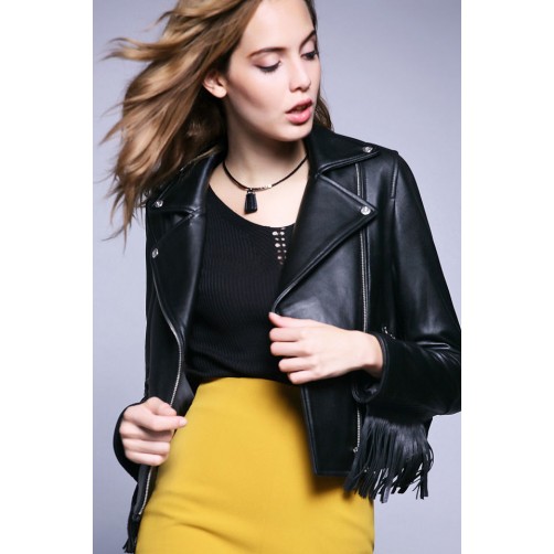 Tassel Zipper Moto Jacket