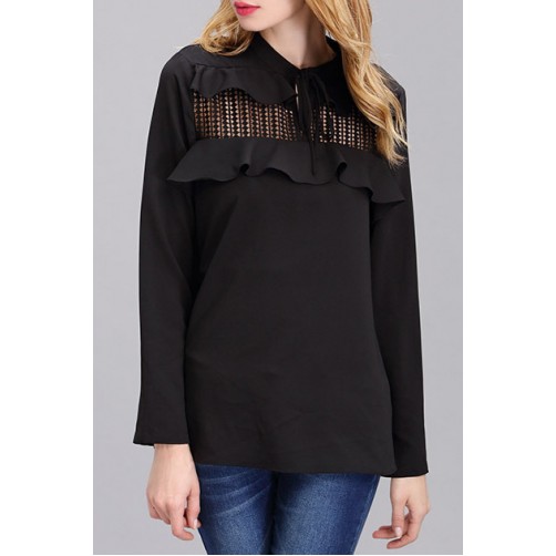 Hollow Ruffled Blouse