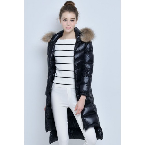 Furry Hooded Down Coat