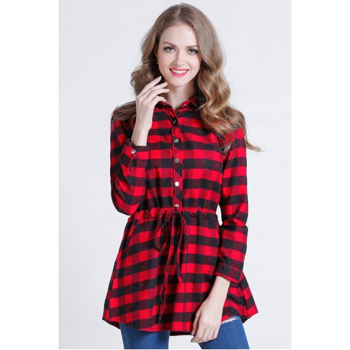 Sash Plaid Shirt