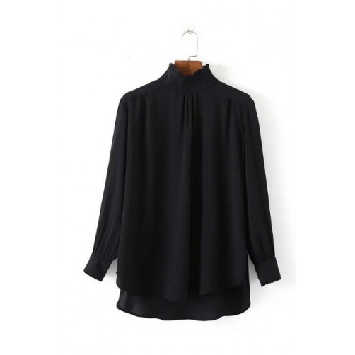 High Neck Chiffon Blouse