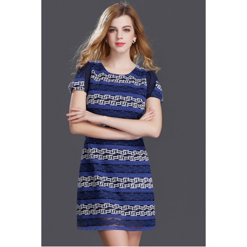 EmbroideShort Sleeves Dress