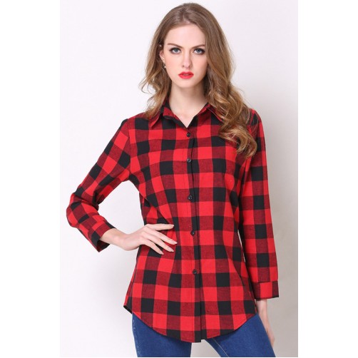 Long Sleeves Plaid Shirt