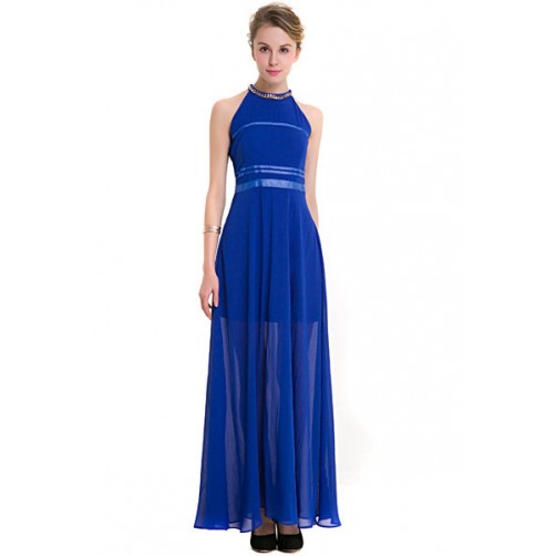 Royal Chiffon Maxi Dress