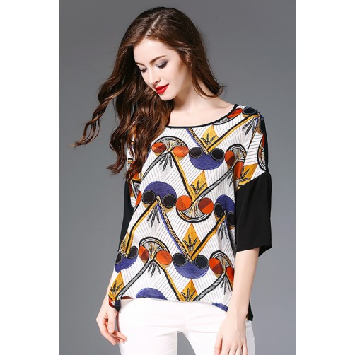 Print Half Sleeves Blouse